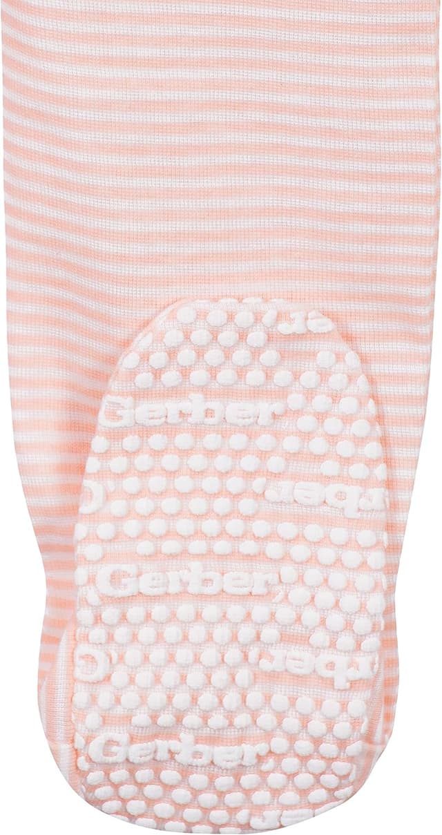 Detalle de Pyjamas bébé fille Gerber – Lot de 4 pièces à fermeture avant, ajustement près du corps