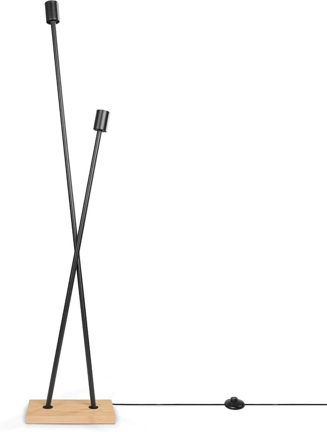 Detalle de Paco Home lampadaire vintage E27 bois acier (design industriel) pour salon et chambre