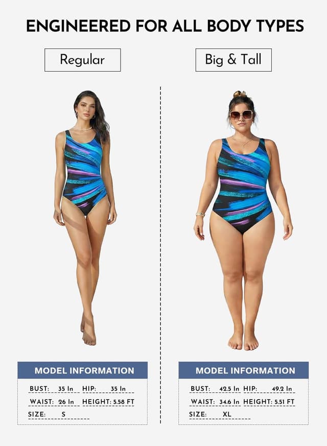 Detalle de Aleumdr Women’s Color Block Print One-Piece Swimsuit for Athletic Training