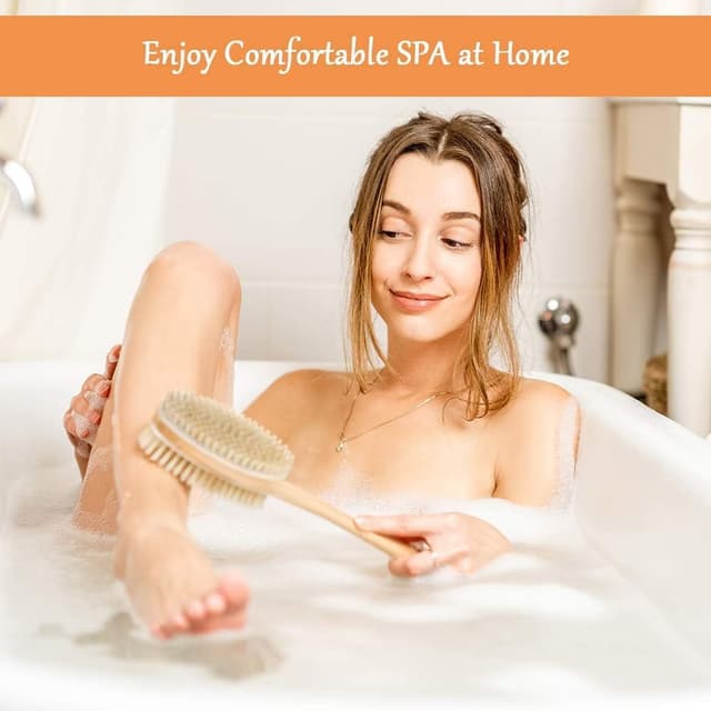 Thumbnail 6 de URAQT Spazzola per Corpo e Schiena in Setole Naturali, set da 2 pezzi con doppio lato per doccia e massaggio