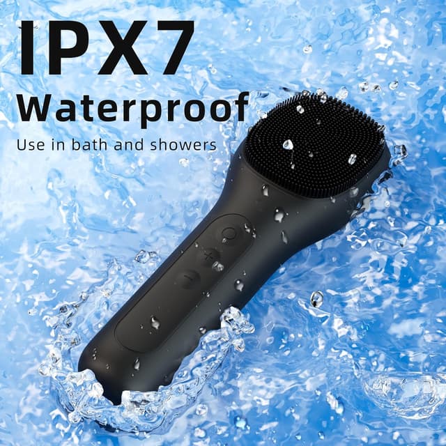 Thumbnail 6 de Gesichtsreinigungsbürste (Schwarz) – wasserdicht, 360° drehbar, 3 Modi/8 Intensitäten