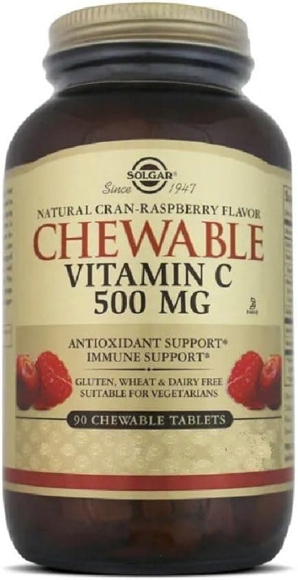 Detalle 2 de Solgar Vitamina C Masticable 500 mg, Sabor Frambuesa 🍇