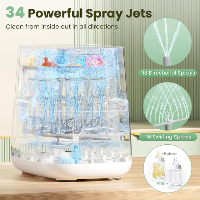 Detalle de MOLWAY Upgraded Bottle Washer Pro (4-in-1) Baby Bottle Washer, Sterilizer & Dryer