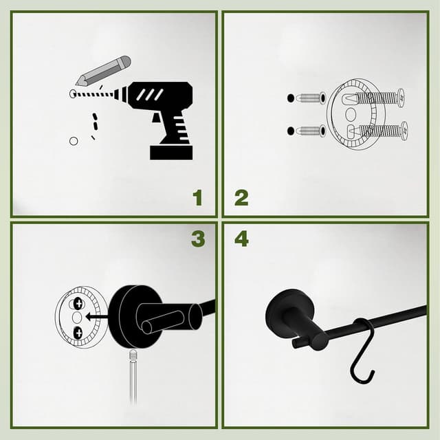 Detalle de YIGUANXIN 22 inch (55.2cm) bathroom towel rack with 5 detachable hooks, wall mounted in brushed gold