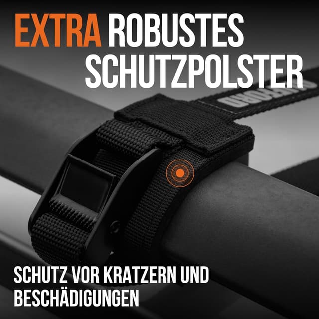 Detalle de CLIFFORD Spanngurte mit Schutzpolster – Zurrgurte 25 mm, 0,5–5,5 m, EN12195-2 (500 kg Umreifung / 250 kg Geradezug)