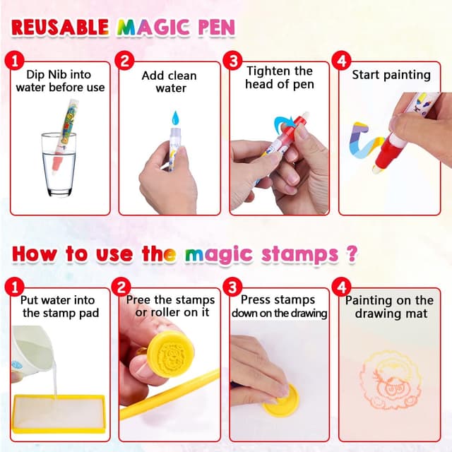 Thumbnail 5 de Water Doodle Magic Mat 100 x 78cm water drawing mat 🎨