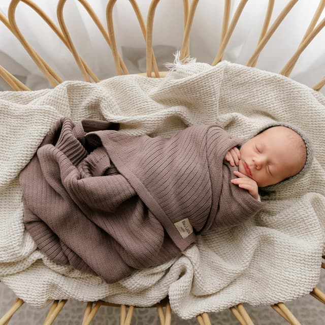 Detalle de Bleu La La Organic Cotton Baby Blanket