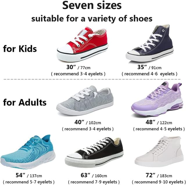 Detalle 2 de UpUGo : 3 paires de lacets plats de 8 mm pour chaussures de sport (8 mm, pour baskets et course à pied)