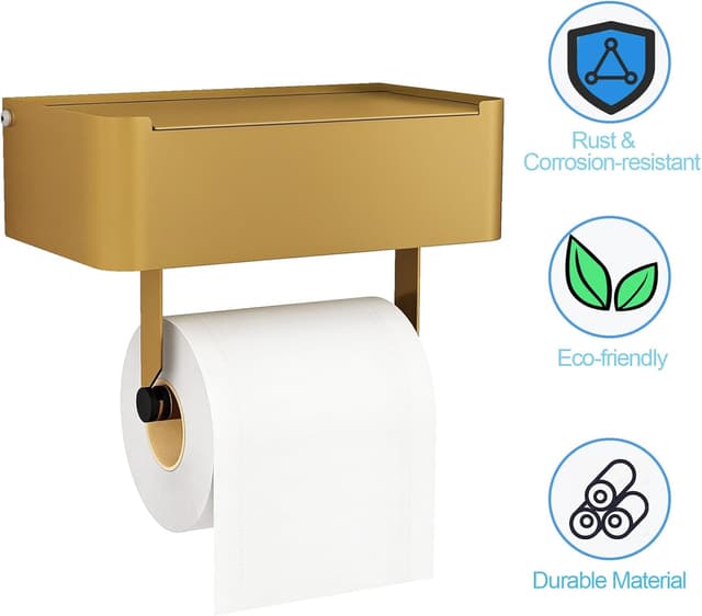 Thumbnail 6 de Gypie 304 Stainless Steel Toilet Roll Holder Gold