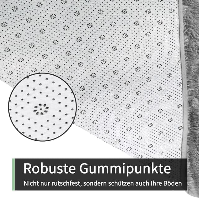 Detalle 2 de Sour Lemon Hochflor Teppich 120x160 Grau