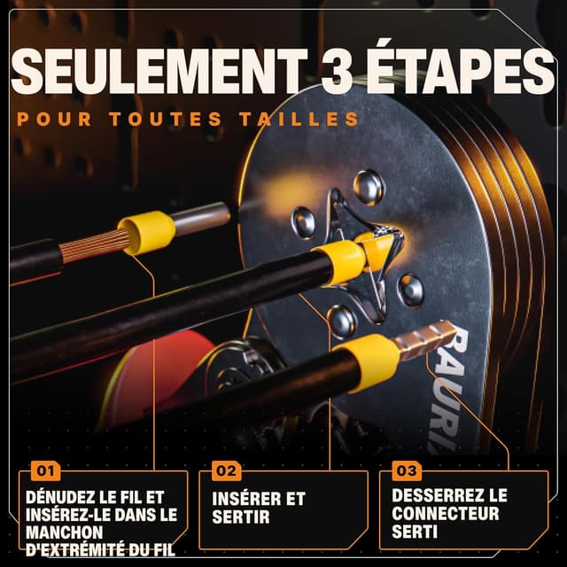 Thumbnail 2 de BAURIX Pince à Sertir embouts câble 0,25–10 mm²