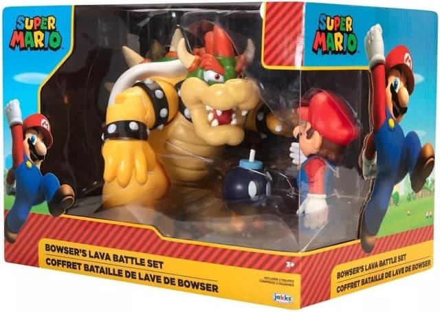 Detalle de Nintendo Super Mario Figuren-Set „Mario vs. Bowser“ (Bowser ca. 15 cm, Mario ca. 10 cm) – Wave 1
