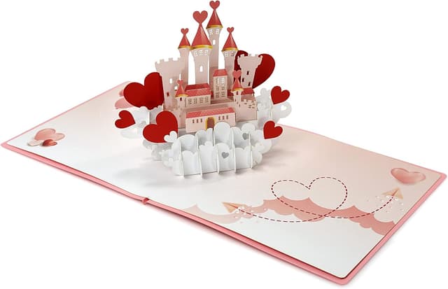 Detalle de CUT POPUP Love Castle Pop-Up Anniversary Card (3D) by CUTPOPUP.COM