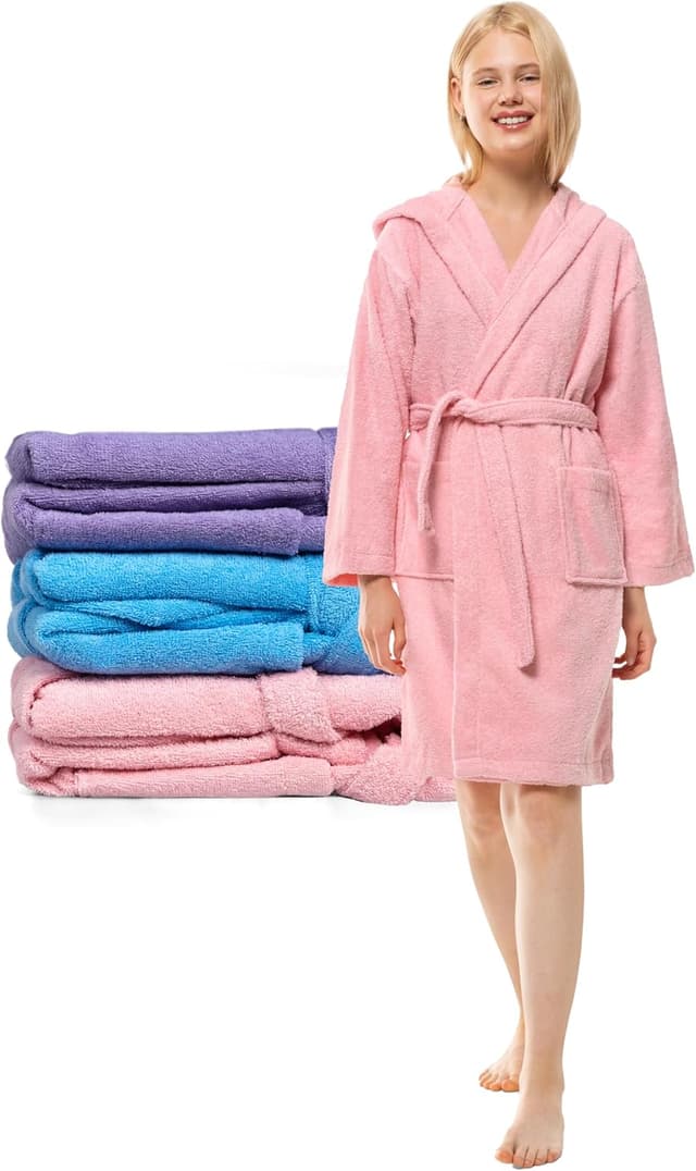 Imagen de Twinzen Peignoir Adolescent Capuche 100% Coton en OfertitasTOP