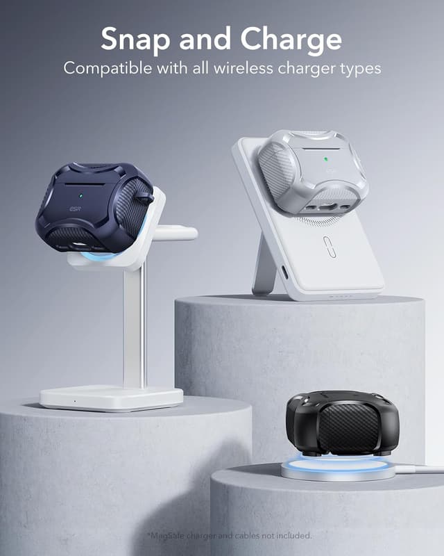 Thumbnail 6 de ESR Hülle für AirPods Pro 3 (2025) mit USB‑C – MagSafe-ready, magnetischer Deckel & Fallschutz (Cyber-Serie), schwarz