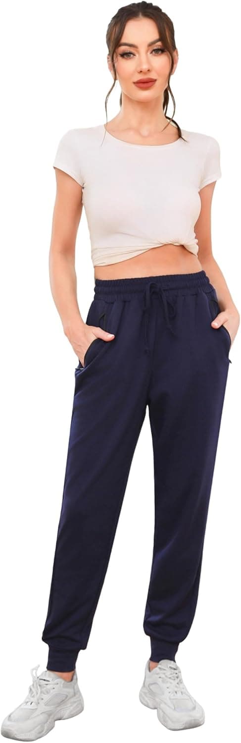Detalle 2 de Terecey pantalon de jogging femme en coton doux avec poches zippées