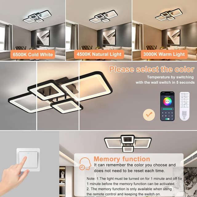 Thumbnail 3 de Toolight Lámpara de Techo LED Regulable 54W 62 cm