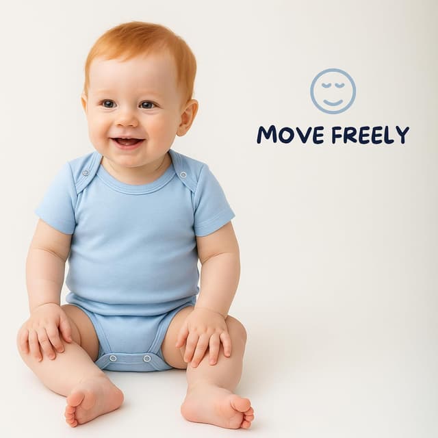 Detalle de rise&Raba Baby Bodysuit 3 Pack (0–4 years) in 100% Organic Cotton