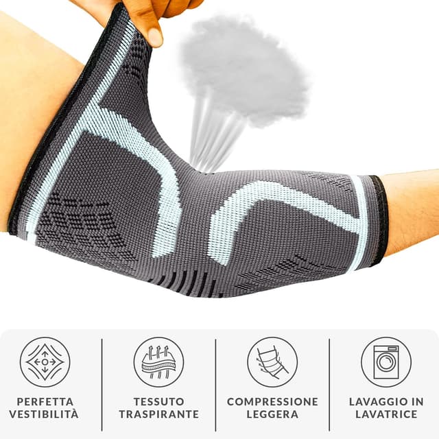 Detalle de 360 RELIEF tutore epicondilite per gomito con compressione 360° (destra o sinistra) – 1 gomitiere