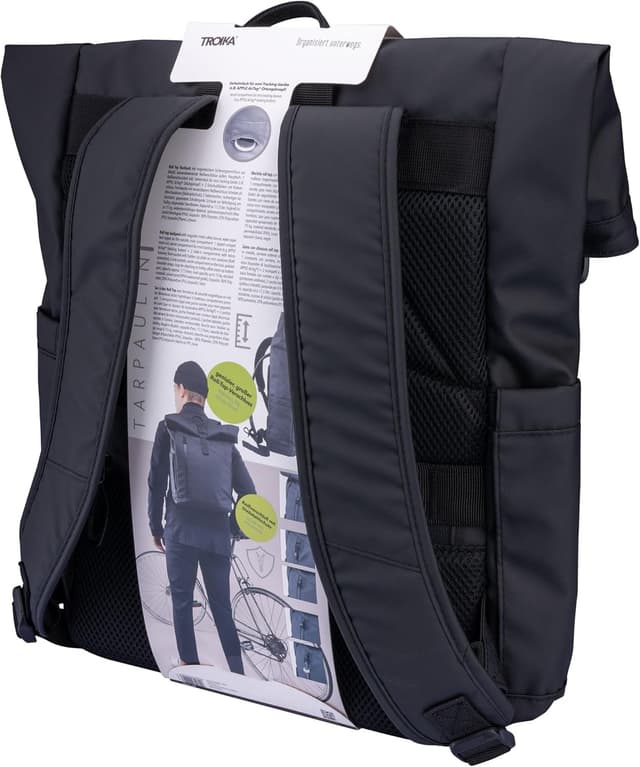 Thumbnail 1 de TROIKA Black Roll Top Rucksack 15