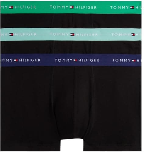 Detalle de Tommy Hilfiger Calzoncillos bóxer bóxer pack de 3 hombre Trunks con logotipo en la cintura, multicolor (XL)