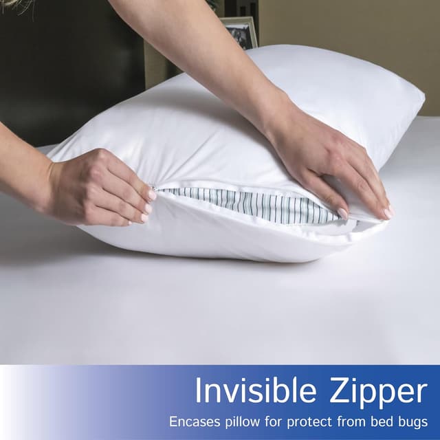 Detalle 2 de Standard Pillow Protectors (Set of 2) – Zippered Waterproof Hypoallergenic Pillow Covers