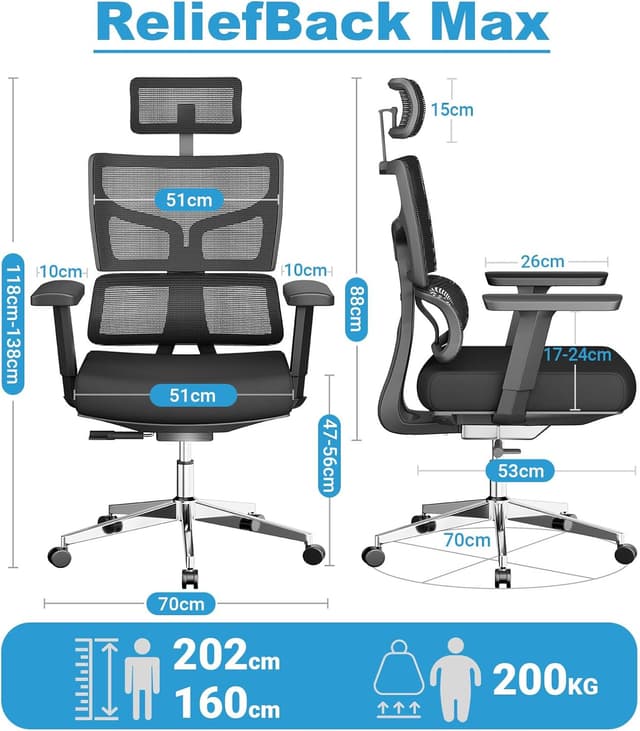 Thumbnail 1 de MELOKEA ReliefBack Max 200kg ergonomic chair