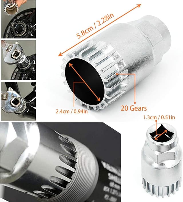 Detalle 2 de Fahrrad Kurbelabzieher & Tretlager-Werkzeug-Set (16 mm Schlüssel) zum Entfernen der Fahrradkurbel