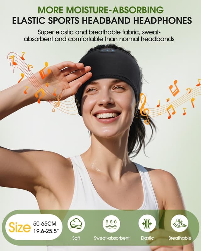 Detalle 2 de MUSICOZY Schlafkopfhörer Bluetooth 5.4 mit 14h