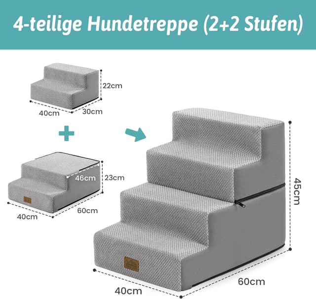Thumbnail 1 de COZY KISS Hundetreppe 4 Stufen 45cm 2-in-1