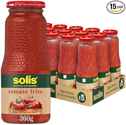 Imagen de SOLÍS Tomate Frito Clásico Frasco Cristal 15x360g Sin Gluten 🍅 en OfertitasTOP