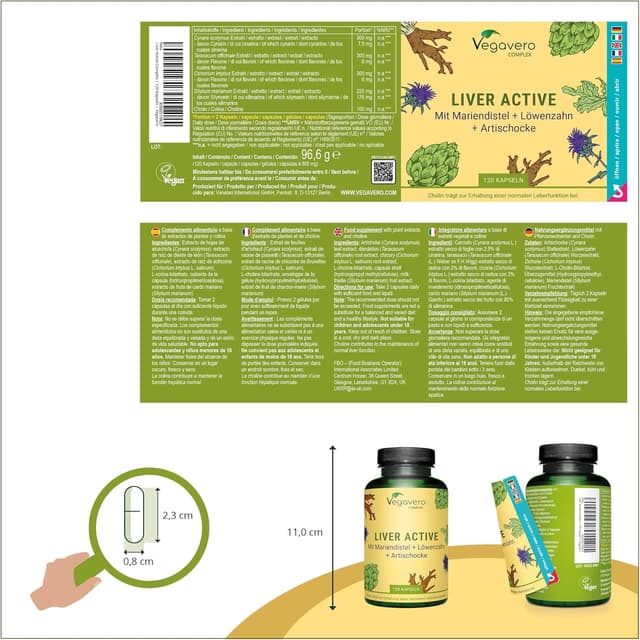 Detalle de Vegavero Leber Komplex 120 Kapseln