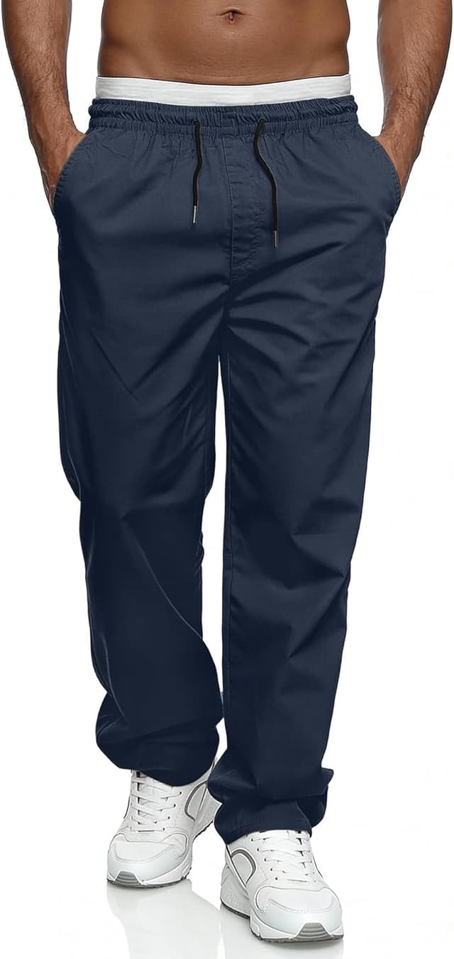 Detalle 2 de Comdecevis Men’s Relaxed Fit Casual Pants Elastic Waist Sweatpants with Pockets Cargo Joggers