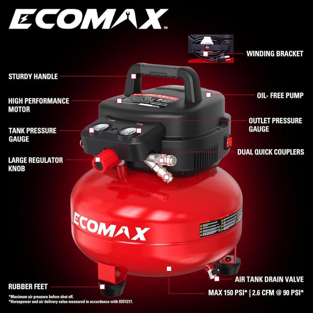 Thumbnail 1 de ECOMAX Air Compressor 6 Gallon 🛠