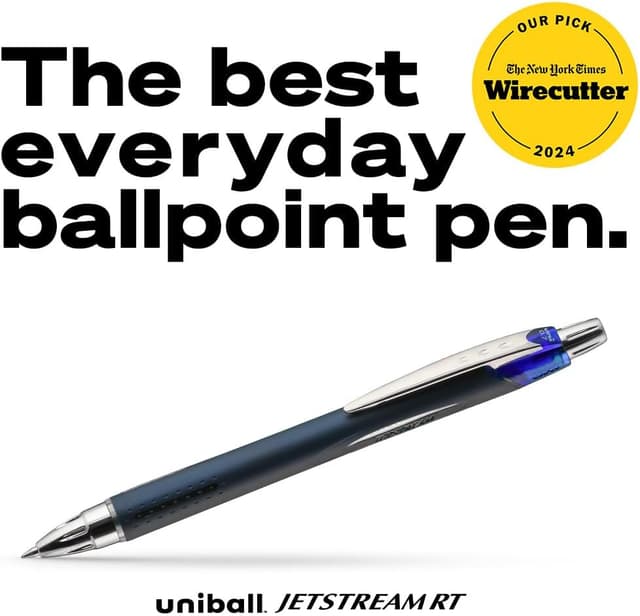 Detalle 2 de uni-ball Jetstream RT 0.7mm black fine pens Pack of 4 ๐