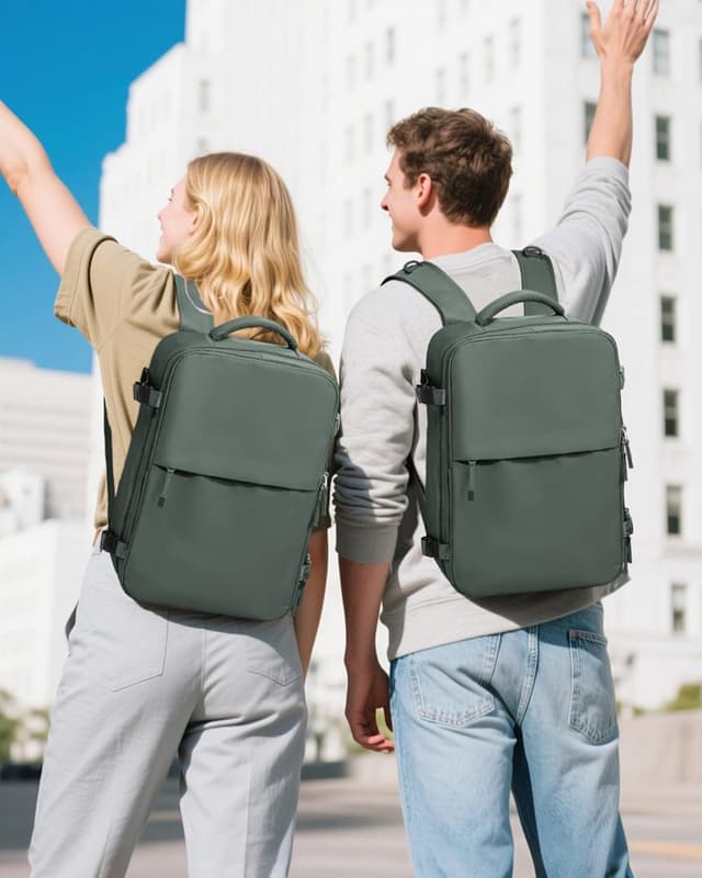 Detalle 2 de SZLX Vakuum-Rucksack als Ryanair- & Wizz-Air-Handgepäck 40x30x20 mit Laptopfach und Schuhfach