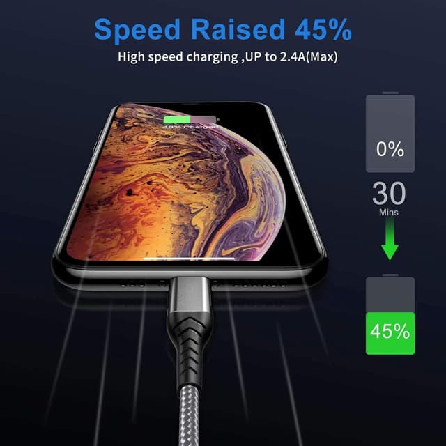 Detalle de Durcord iPhone Charger 10FT Lightning Cable