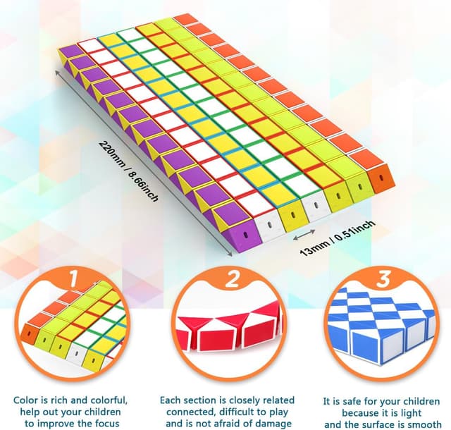 Detalle de WEARXI Party Bag Fillers, 20 pack Magic Snake Cubes