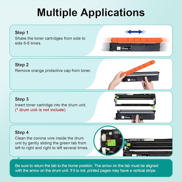 Detalle de LOFBLAT TN248XL Ersatztoner (2x Schwarz) für Brother MFC-L3760CDW