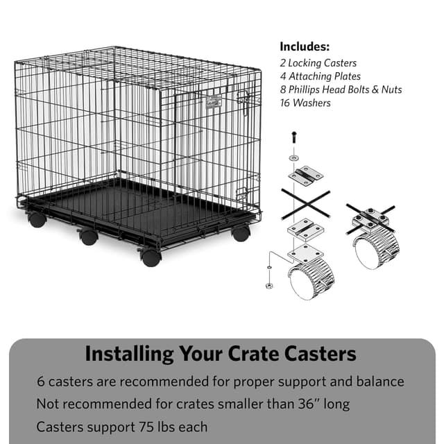 Detalle 2 de MidWest Homes for Pets Lot de 2 roulettes universelles 44 🐾