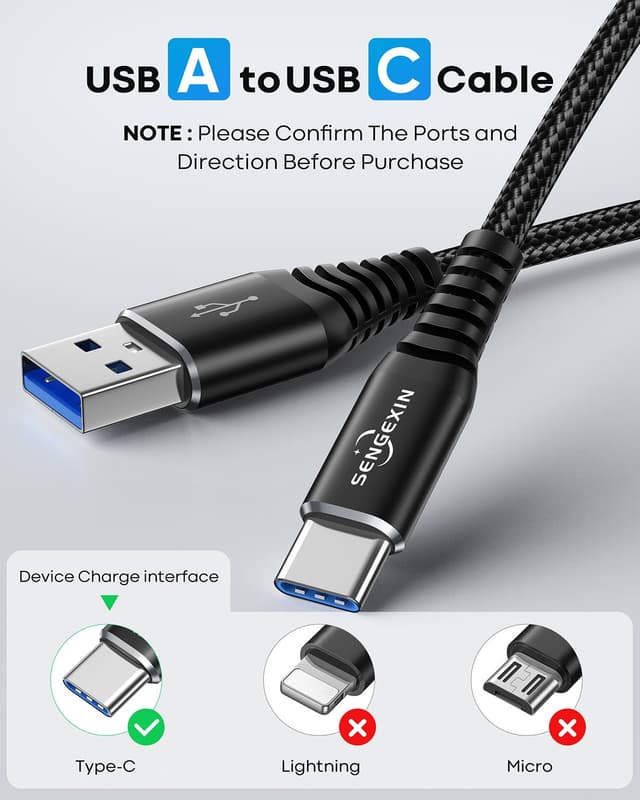 Thumbnail 5 de Long USB C Cable 3M 2Pack for PS5 Controller