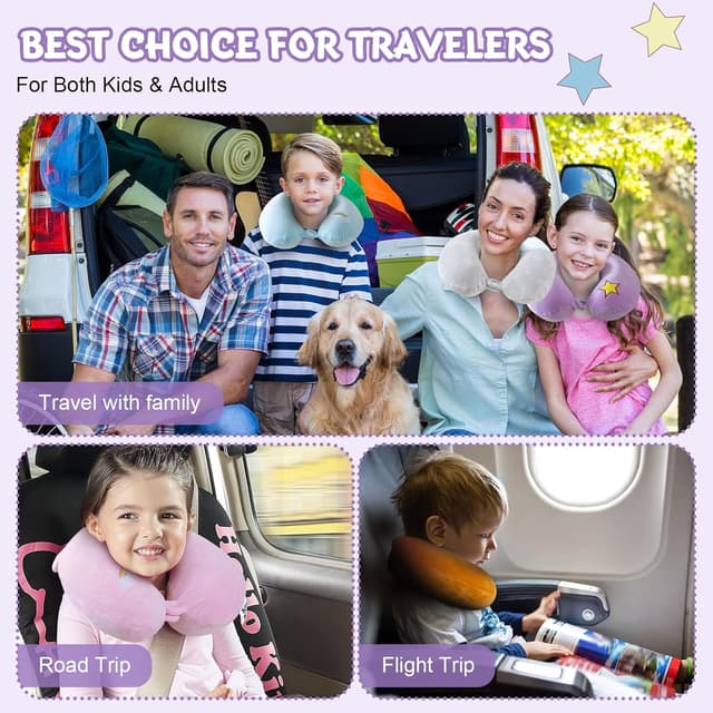 Detalle de Kids travel pillow memory foam 360°