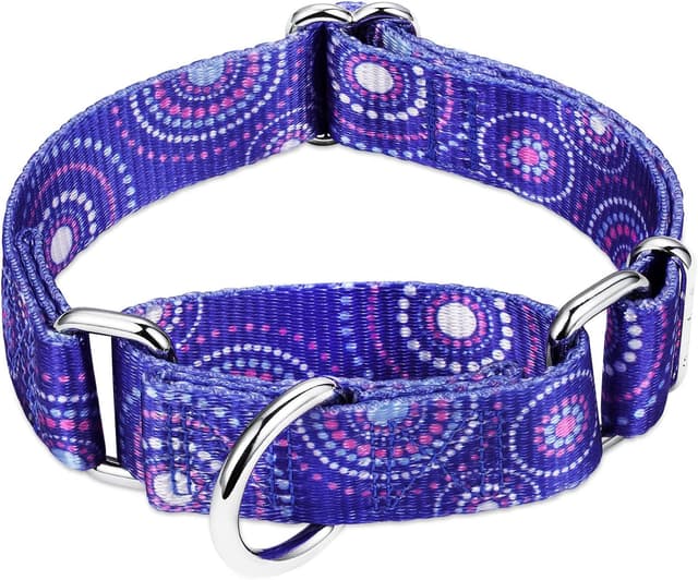 Detalle de Dazzber Martingale Dog Collar (Soft Adjustable) – Heavy-Duty D-ring, Choke-style control for Medium dogs