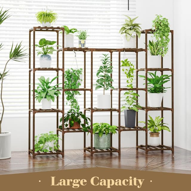 Detalle de Bamworld plant stand shelf 12 pots