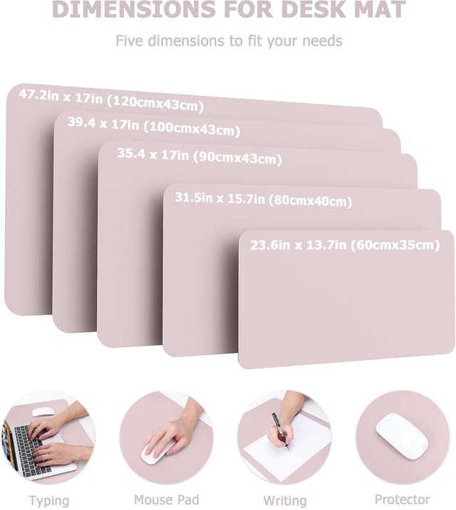 Detalle de MOLMO Non-Slip Desk Mat (Waterproof) with Suede Backing, 80 x 40 cm in Grayish Lavendar