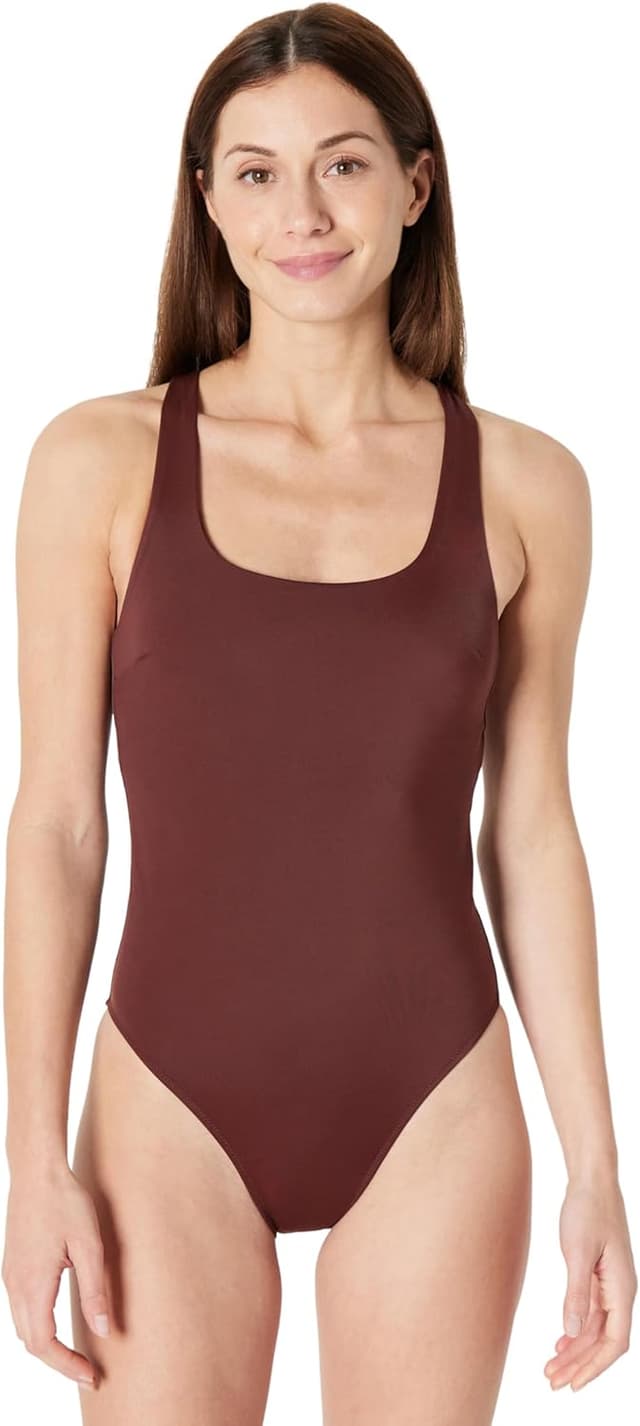 Detalle de Amazon Essentials Femme maillot de bain une pièce échancré à dos croisé