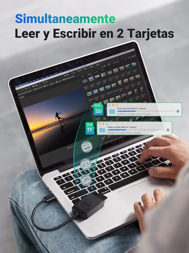 Thumbnail 3 de UGREEN USB 3.0 Lector de Tarjetas SD y Micro SD 📸