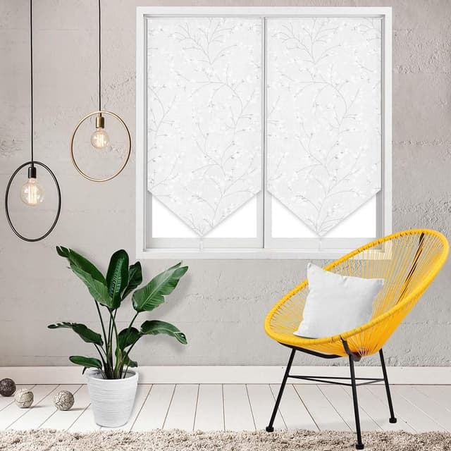 Detalle 2 de Soleil d’ocre Osaka – paire de brise-bise en polyester blanc 45 x 90 cm