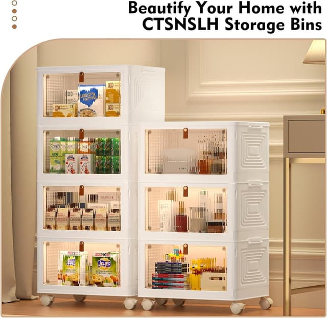 Detalle de CTSNSLH 4 Tier Plastic Storage Bins 93 Qt