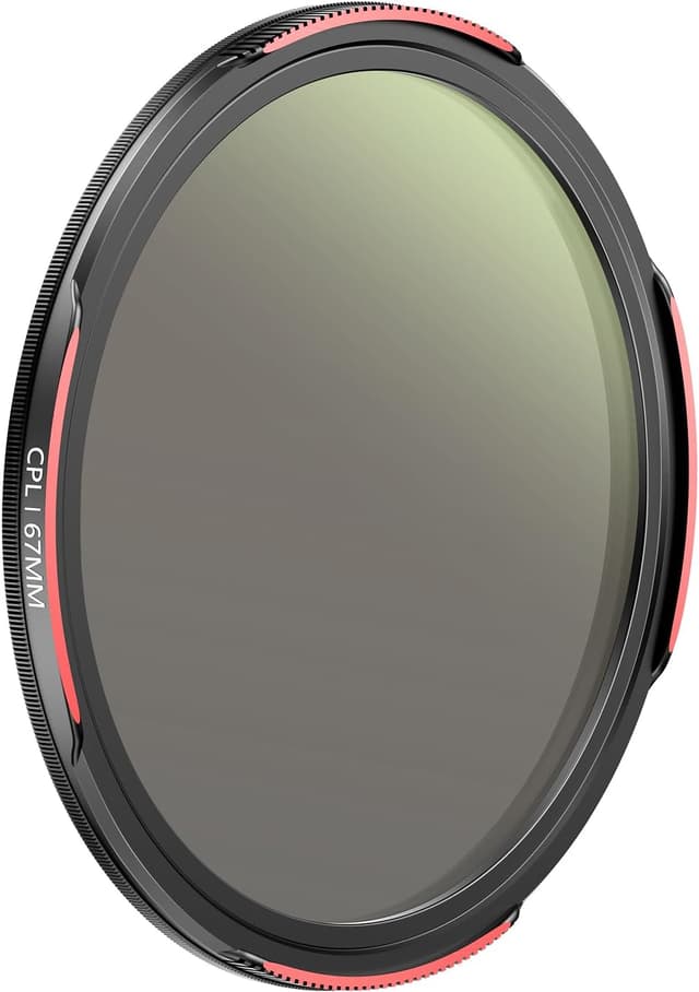 Detalle de TELESIN 67 mm CPL-Polfilter für DSLR – reduziert Reflexionen, schützt vor Wasser und Fingerabdrücken